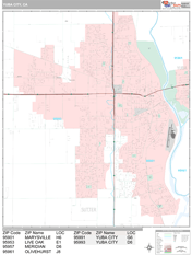Yuba City Digital Map Premium Style